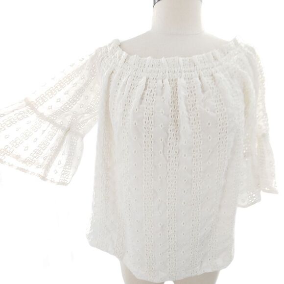 Anthro Floreat eyelet top with bell sleeves - Picture 2 of 12